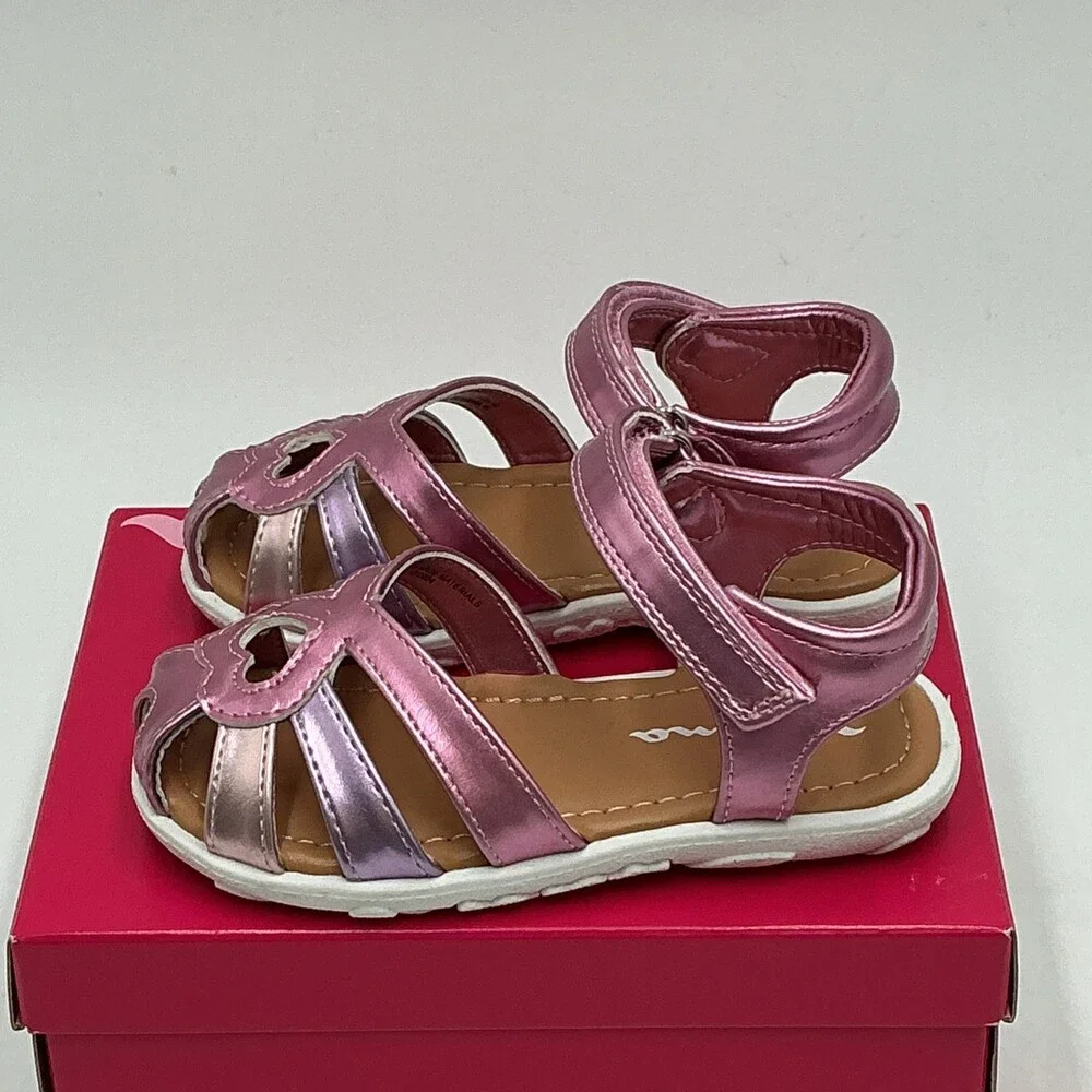Nina Dallina-T Sandals Girls US 8 M Pink Metallic Toe Caged Ankle Strap Ebay1325